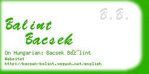 balint bacsek business card